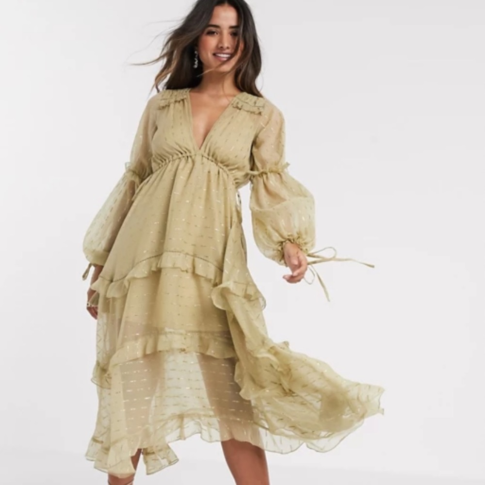 ASOS metallic midi dress